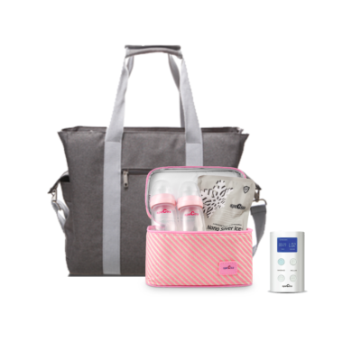 SpeCtra S9 Plus with Grey Tote and Pink Cooler