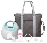 SpeCtra S1 Plus Premier Rechargable Breast Pump w/ Grey Tote & 24 or 28mm Premium Accessory Kit